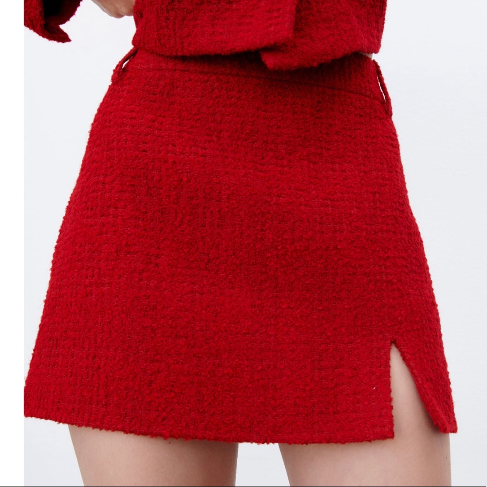 NWT Zara Textured Slit Skirt